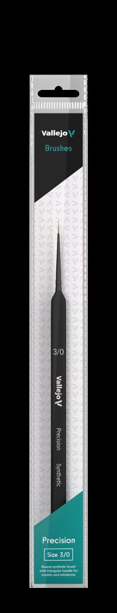VALLEJO B03030 - Pędzel - Precision - Round Synthetic Brush, Triangular Handle No. 3/0