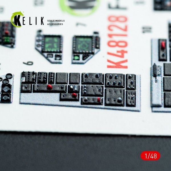 Kelik K48128 F-16F Block 60 - interior 3D decals for Hasegawa kit (1/48)