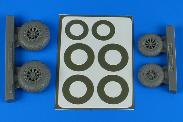 Aires 4849 A-26B/C (B-26B/C) Invader wheels &amp; paint masks late - diamond pattern 1/48 ICM