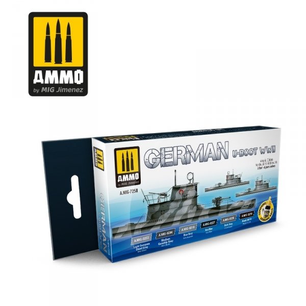AMMO of Mig Jimenez 7258 German U-Boot WWII Set 6x17ml