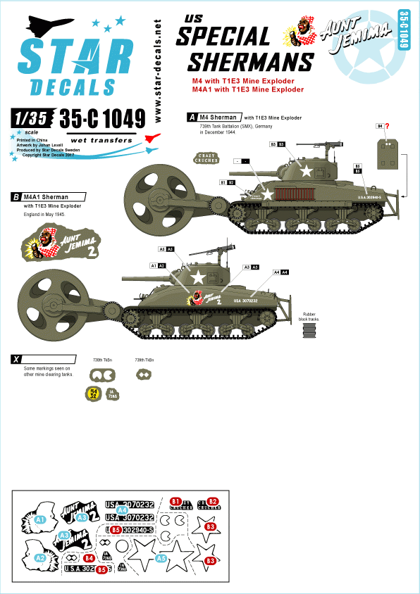 Star Decals 35-C1049 US Special Shermans 1/35