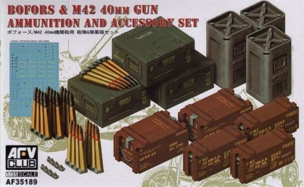 AFV Club 35189 Bofors M42 40mm Ammunition &amp; Accessories Set (1:35)