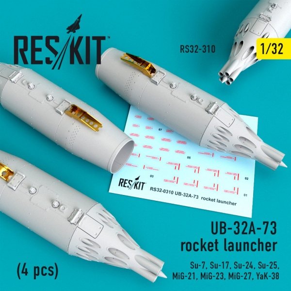 RESKIT RS32-0310 UB-32A-73 ROCKET LAUNCHERS (4 PCS) 1/32