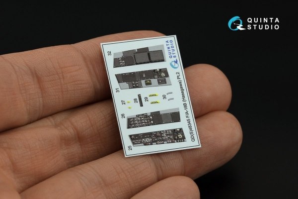 Quinta Studio QDS-48345 F/A-18B 3D-Printed &amp; coloured Interior on decal paper (Hasegawa) (Small version) 1/48