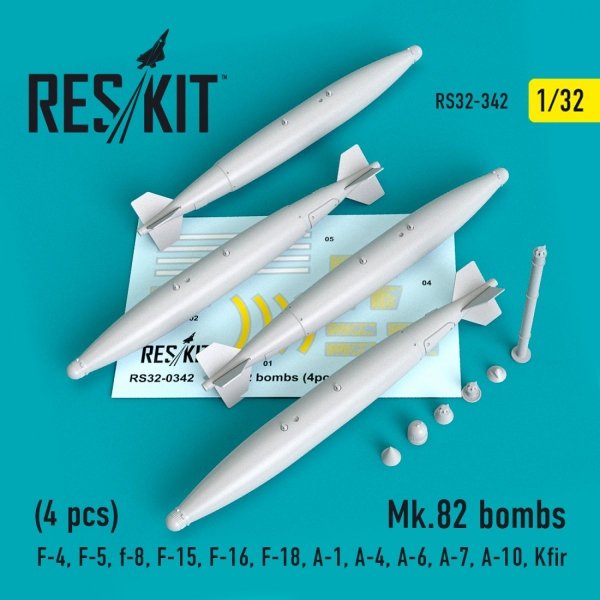 RESKIT RS32-0342 MK.82 BOMBS (4 PCS) 1/32