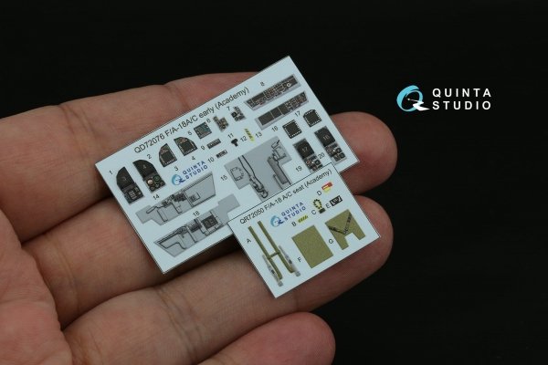 Quinta Studio QD72076 F/A-18A/C early 3D-Printed &amp; coloured Interior on decal paper (Academy) 1/72