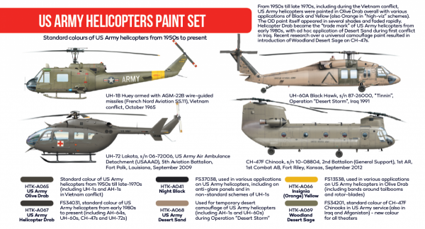 Hataka HTK-AS19 US Army Helicopters Paint Set (6x17ml)