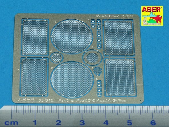 Aber 35G10 Grilles for german tank PzKpfw V Ausf.A/D Panther (Sd.Kfz.181) (1:35)