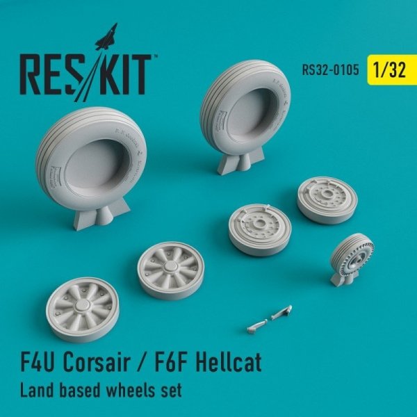 RESKIT RS32-0105 F4U Corsair / F6F Hellcat Land based wheels set 1/32