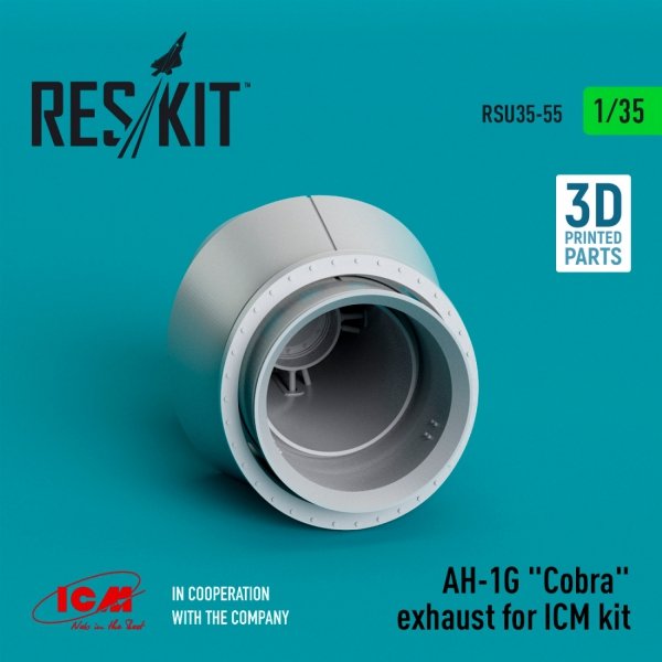 RESKIT RSU35-0055 AH-1G &quot;COBRA&quot; EXHAUST FOR ICM KIT (3D PRINTED) 1/35