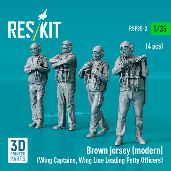 RESKIT RSF35-0003 Brown jersey (modern) (Wing Captains, Wing Line Leading Petty Officers) (4 pcs) (3D Printed) (1/35)