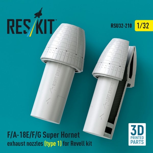 RESKIT RSU32-0210 F/A-18E/F/G Super Hornet exhaust nozzles (type 1) for Revell kit (3D Printed) (1/32)