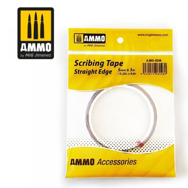 AMMO of Mig Jimenez 8246 Scribing Tape - Straight Edge (5mm x 3M)