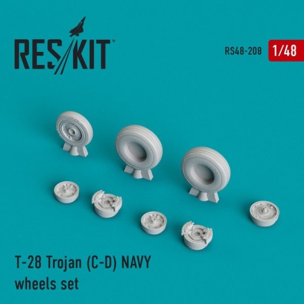 RESKIT RS48-0208 T-28 Trojan (C-D) NAVY wheels set 1/48