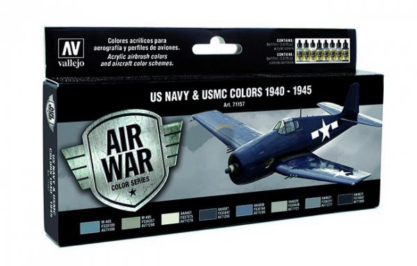 Vallejo 71157 US NAVY &amp; USMC Colors WWII 1940-1945 8x17 ml.