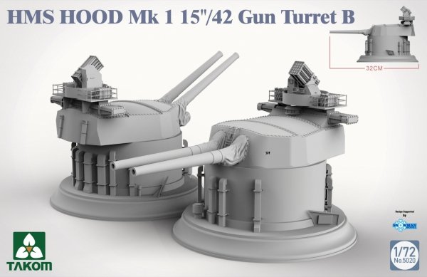 Takom 5020 HMS Hood 15&quot;/42 Mk1 Gun Turret B 1 1/72