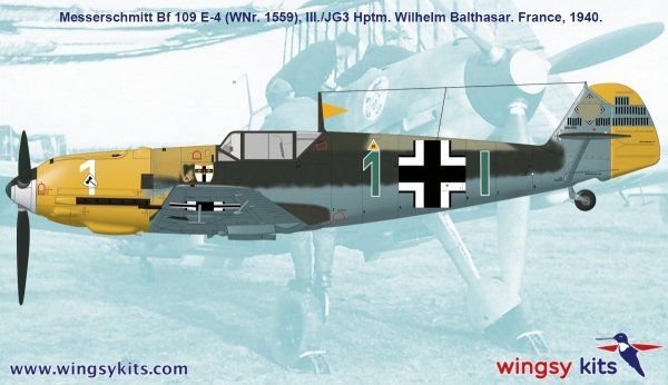Wingsy Kits D5-10 German WWII Fighter MESSERSCHMITT Bf 109 E-4 1/48