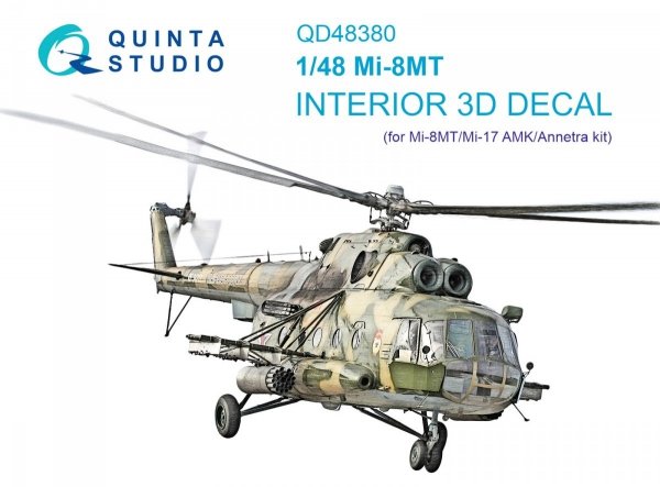 Quinta Studio QD48380 Mi-8MT 3D-Printed &amp; coloured Interior on decal paper (AMK) 1/48