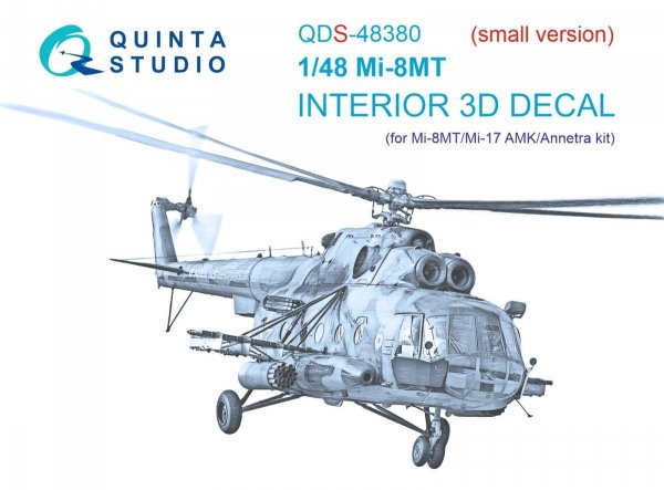 Quinta Studio QDS48380 Mi-8MT 3D-Printed &amp; coloured Interior on decal paper (AMK) (Small version) 1/48