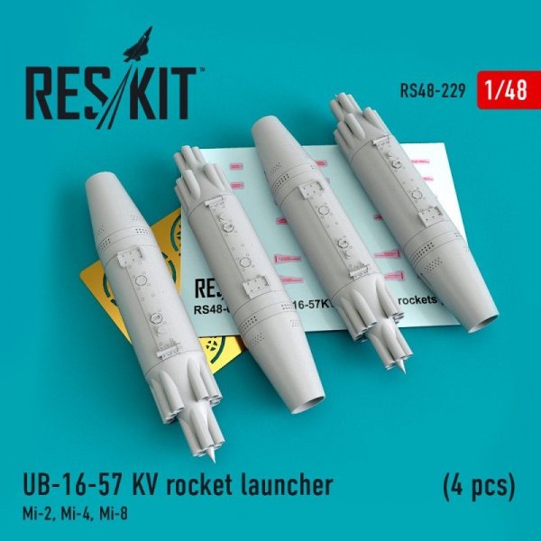 RESKIT RS48-0229 UB-16-57 KV rocket launcher (4 pcs) 1/48