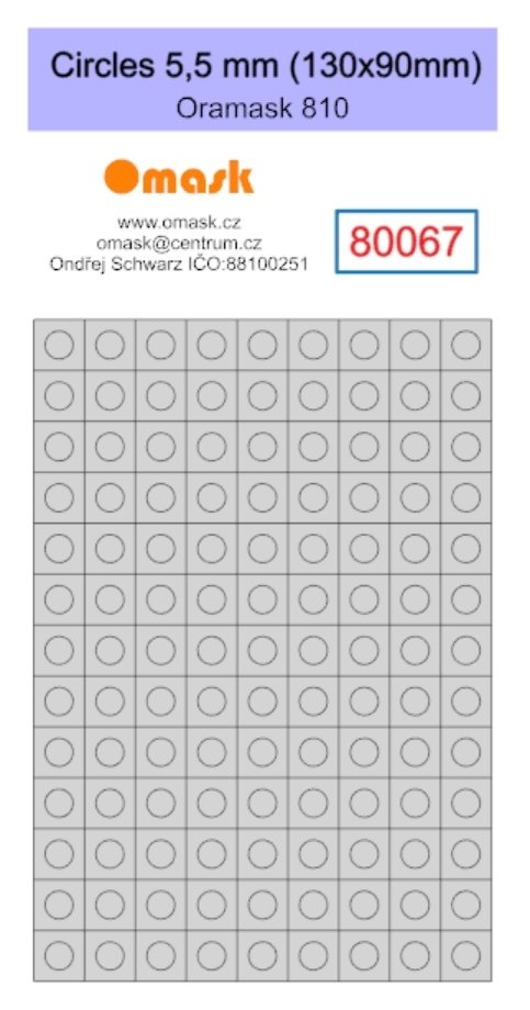 Omask 80067 Circles 5,5 mm (130x90mm) Oramask foil