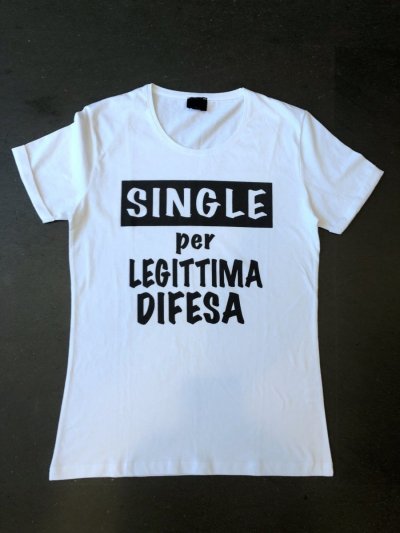T shirt single - Maglietta girocollo bianca - Personalizzata