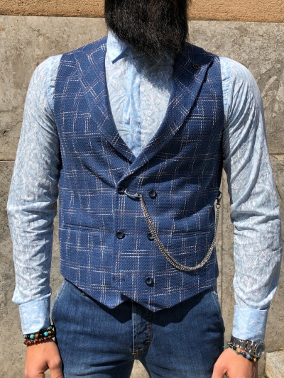 Panciotto uomo blue - Sottogiacca elegante con catena
