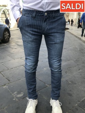 Jeans uomo, gessati - Key Jey  modello Slim fit