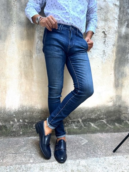 Jeans uomo - Blu - Skinny - Key Jey - Abbigliamento uomo -  Negozio online gogolfun.it