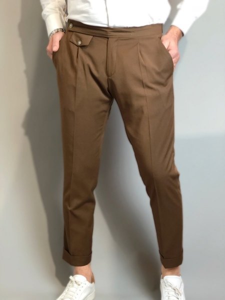 Paul Miranda - Pantaloni chino - Cammello - Made in Italy - Gogolfun.it