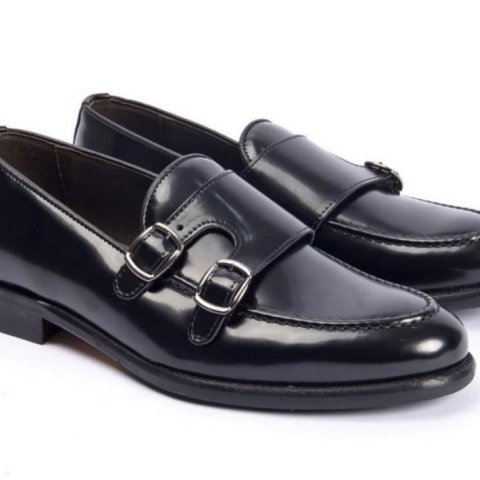 Męskie buty skórzane - ciemno niebieskie - Monki - Made in Italy - Sklep online - Gogolfun.pl