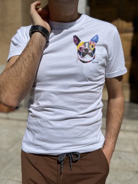 T shirt uomo stampa vintage, con tasca e stampa - Gogolfun.it