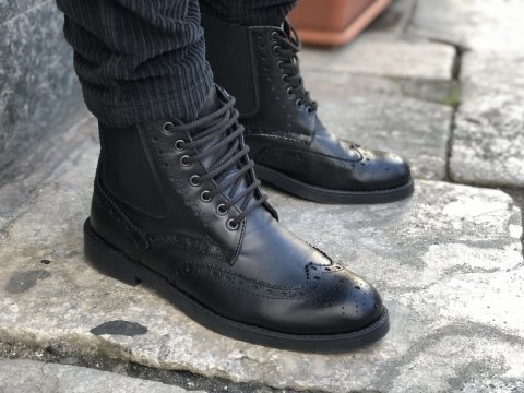 Buty męskie, czarne - Made in Italy - buty męskie skórzane - gogolfun.it