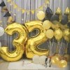 Balon urodzinowy na hel cyfry 9 76cm złoty
