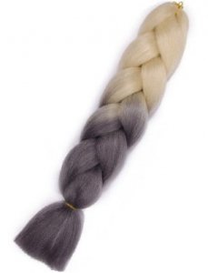 Włosy syntetyczne tęczowe ombre blond-siwy