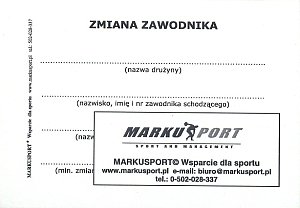 Kartki zmian zawodników