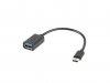 Kabel USB 2.0 Lanberg USB type-C(M) - USB-A(F) 0,15m OTG czarny