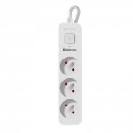Listwa zasilająca Defender SFS 131 1,5 m, 3 gniazda, biała