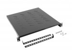 Półka do szaf 19&quot; 800mm czarna Lanberg (1U/483x500mm udźwig do 25kg, montaż 4-punktowy)