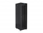OUTLET: Szafa instalacyjna Rack stojąca 19" 42U 800x800 Drzwi perforowane czarna Lanberg LCD (flat pack) - PO TEST