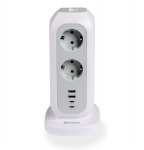 Listwa zasilająca Verbatim EUPT-01 EU Power Tower 11xAC 2xUSB 2xUSB-C