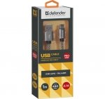 Kabel USB Defender AM-micro BM 1m 2,1A biało-czarny