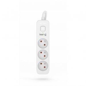 Przedłużacz KERG z wyłącznikiem M02380 3-gniazdowy 3m 3×1,5mm2 H05VV-F 16A/250V biały