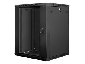 Szafa instalacyjna Rack wisząca 19&quot; 15U 600x600 czarna Lanberg (flat pack)