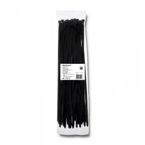 Opaska zaciskowa Qoltec | 7.2*400 | 50szt | nylon UV | Czarna