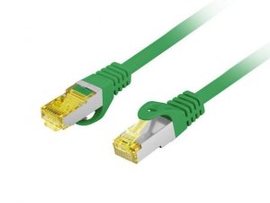 Patchcord Lanberg S/FTP kat.6A 15m LSZH CU fluke passed zielony