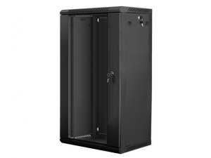 Szafa instalacyjna Rack wisząca 19&quot; 22U 600x450 czarna Lanberg (flat pack)