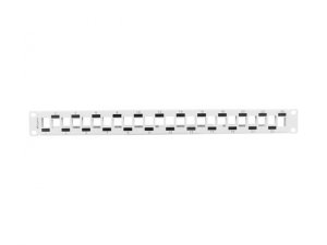 Patch panel pusty Lanberg PPKS-1224-S 24 port 1U 19&quot; naprzemienny z organizerem do modułów keystone szary