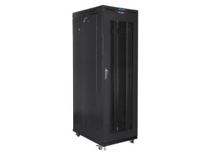 Szafa instalacyjna Rack stojąca 19&quot; 42U 800x1000 czarna drzwi perforowane LCD Lanberg (flat pack)