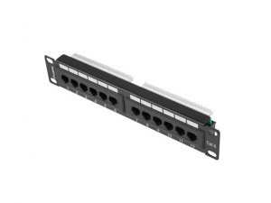 Patch panel Lanberg PPU6-9012-B 12 port 1U 10&quot; kat.6 czarny